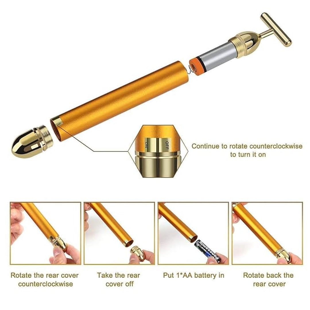 BeautyBar Gold Facial Massager Pen - Gold